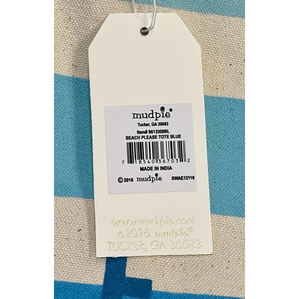 MUDPIE “Feeling Nauti” Anchor Beach Please Tote Blue - NWT - Item #8613308BL